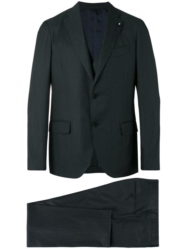 Lardini - Three-piece Suit - Men - Cotton/cupro/viscose/wool - 50, Black, Cotton/cupro/viscose/wool