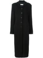 Gigli Vintage Ribbed Long Coat, Women's, Size: 42, Black
