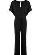 Giuliana Romanno Deep V-neck Jumpsuit, Women's, Size: P, Black, Viscose/spandex/elastane