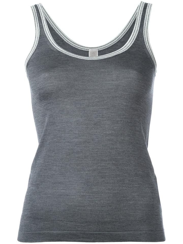 Eleventy Knitted Silk Vest, Women's, Size: Small, Grey, Silk