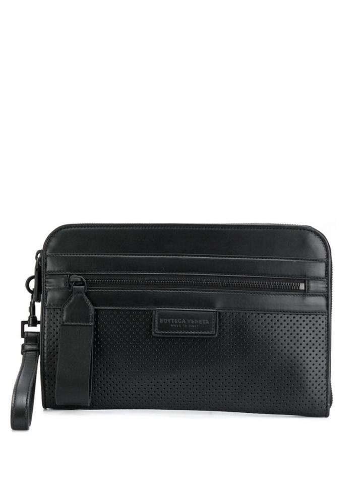 Bottega Veneta Perforated Clutch Bag - Black
