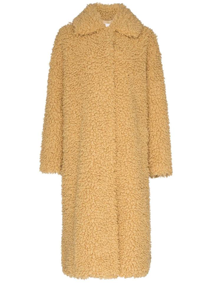 Stand Studio Leah Faux-shearling Coat - Yellow