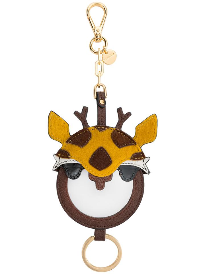 Miu Miu Leather Giraffe Bag Charm - Brown