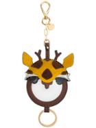 Miu Miu Leather Giraffe Bag Charm - Brown