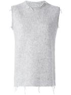 Raw Edge Knitted Top, Women's, Size: Small, Grey, Alpaca/wool/polyamide, Maison Margiela