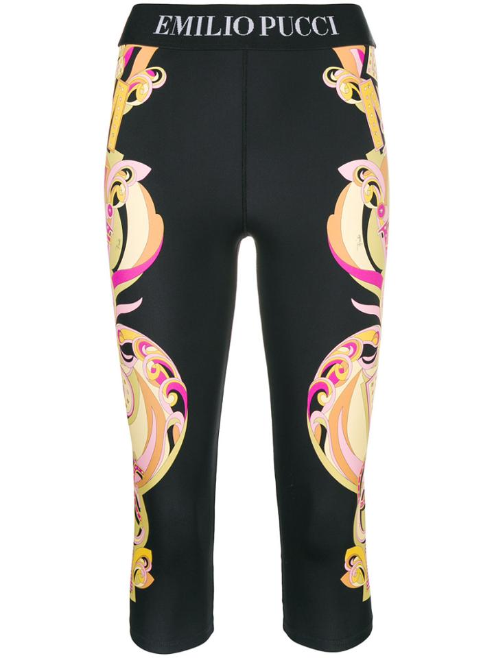 Emilio Pucci Printed Cropped Leggings - Black