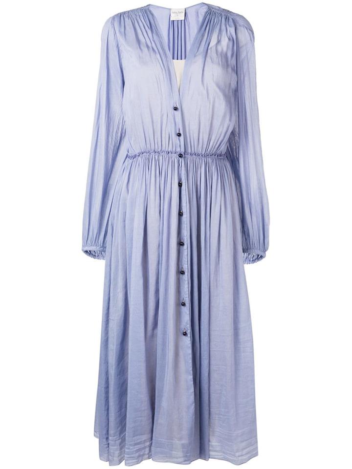 Forte Forte Buttoned V-neck Dress - Purple