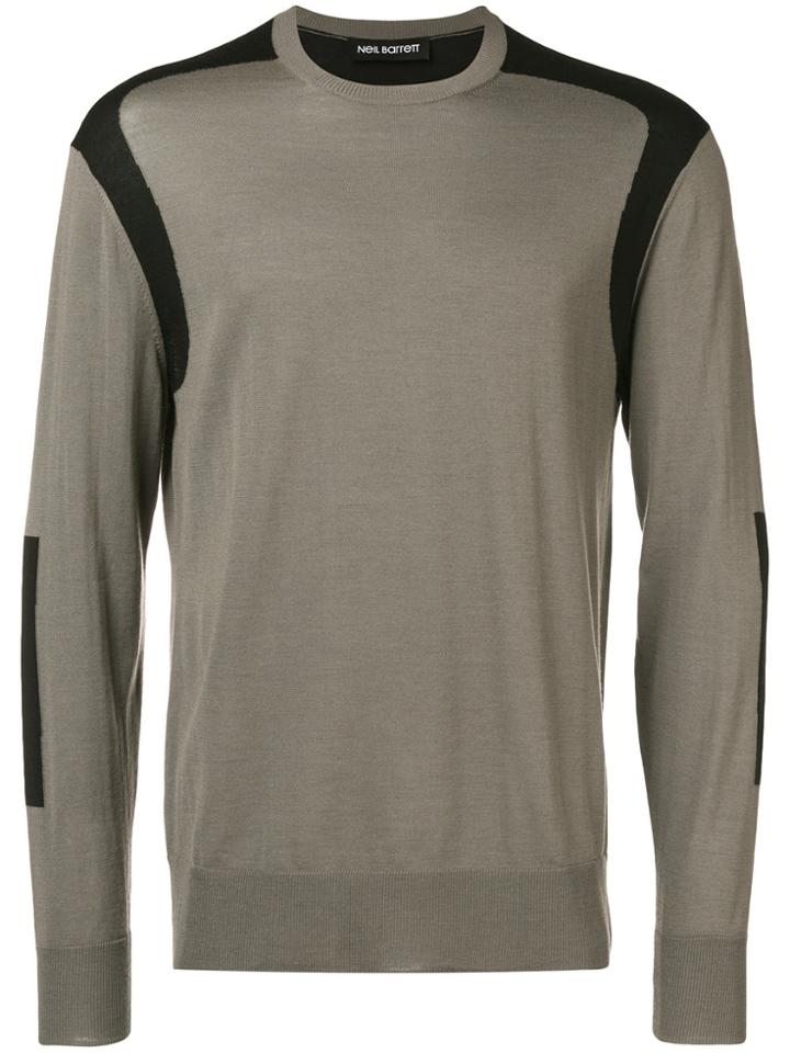 Neil Barrett Two Tone Jumper - Nude & Neutrals