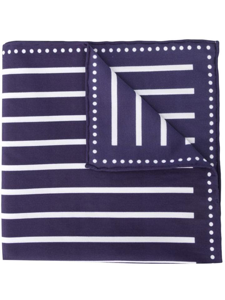 Brunello Cucinelli Striped Square Pocket Scarf - Blue