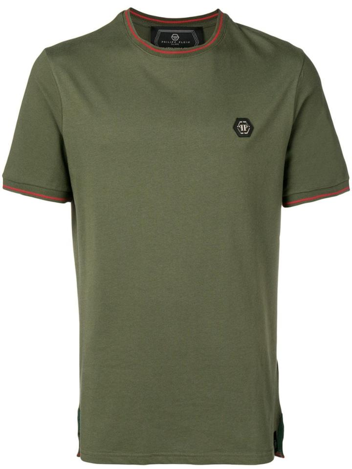 Philipp Plein Original Striped Trim T-shirt - Green