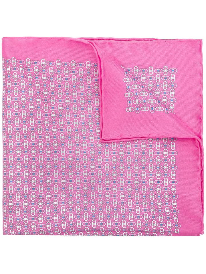 Salvatore Ferragamo Double Gancio Print Scarf - Pink & Purple
