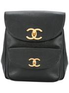 Chanel Vintage Cc Turnlocks Backpack - Black