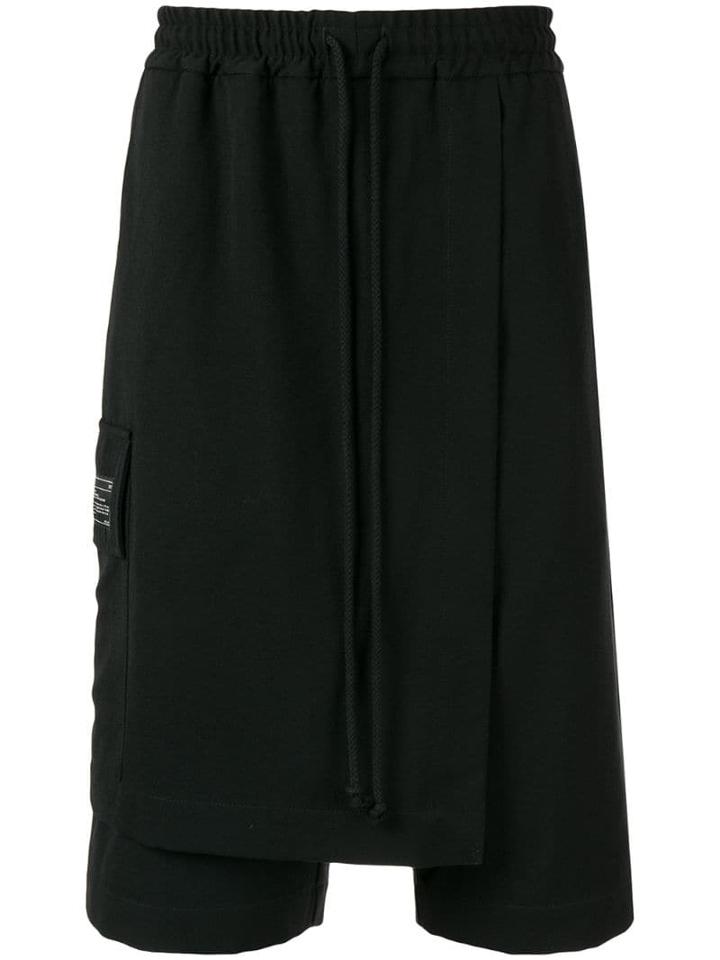 Song For The Mute Layered Oversized Shorts - Black