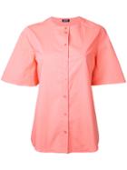Jil Sander Navy Buttoned Boxy Shirt, Women's, Size: 42, Pink/purple, Cotton/spandex/elastane