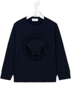 Young Versace Flocked Logo Sweatshirt, Boy's, Size: 10 Yrs, Blue