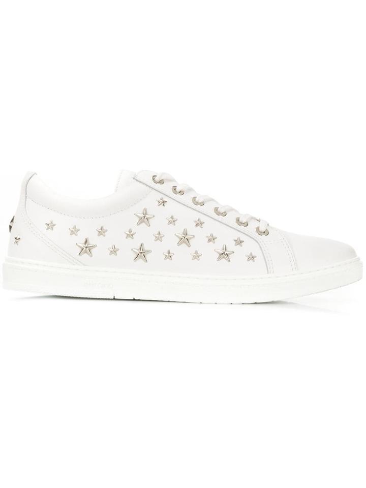 Jimmy Choo Star Appliqué Sneakers - White