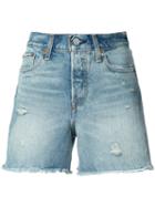 Levi's Frayed Denim Shorts, Women's, Size: 24, Blue, Cotton