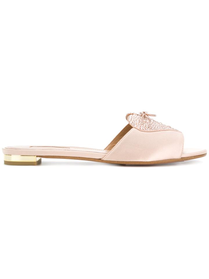 Aquazzura Heartbeat Mules - Pink & Purple