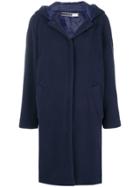 Sport Max Code Hooded Buttoned Coat - Blue