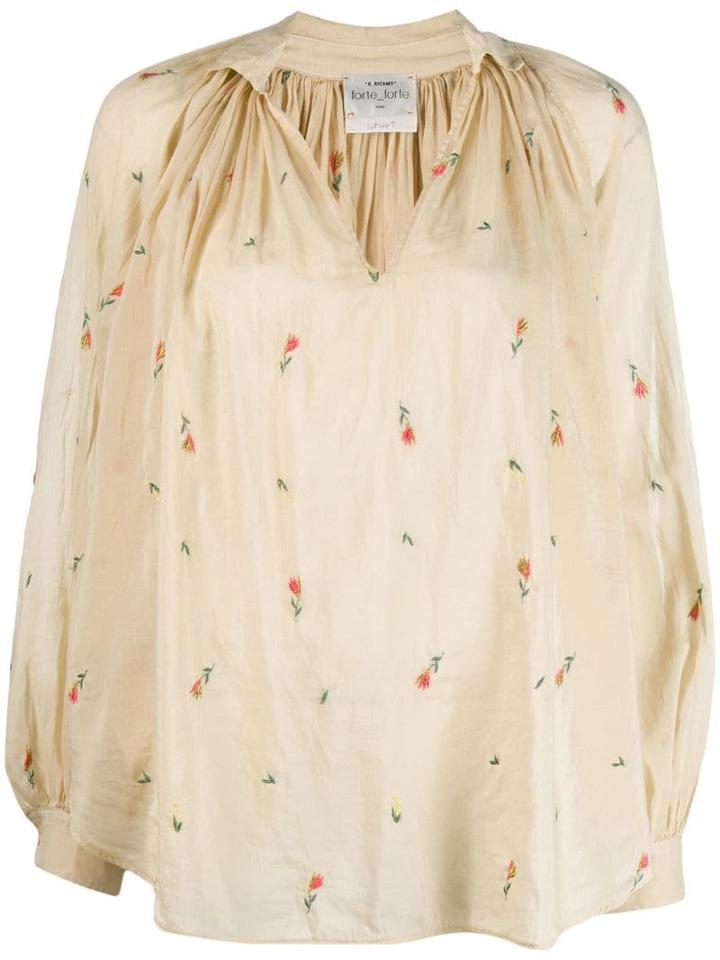 Forte Forte Floral Embroidery Blouse - Neutrals