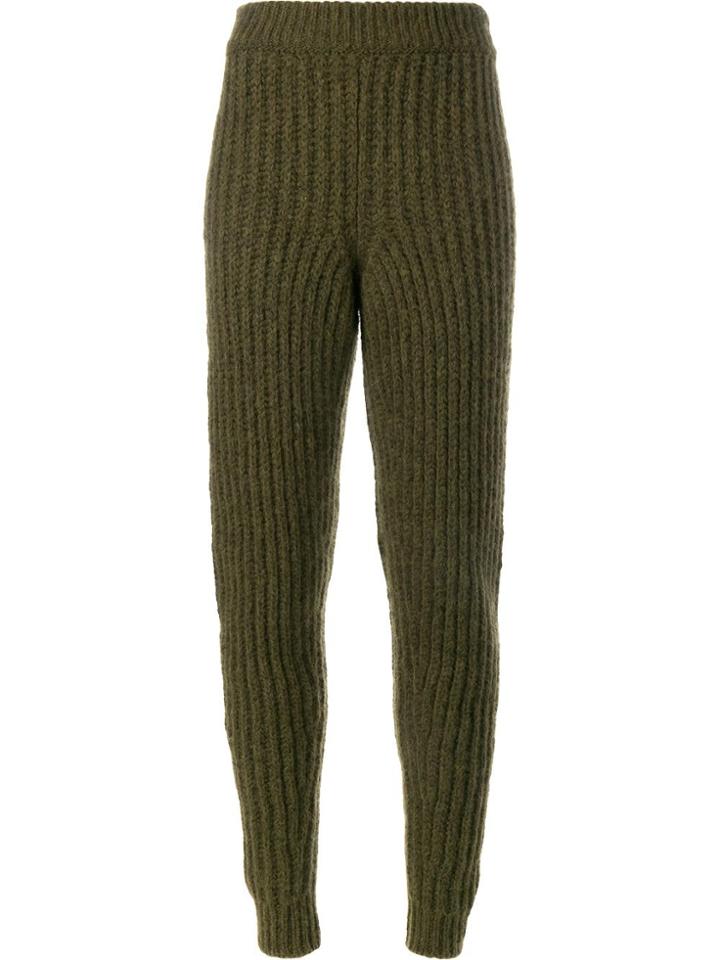 Jw Anderson Ribbed Knit Trousers - Green