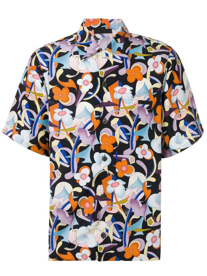 Prada Floral Printed Shirt - Black