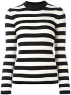 Bella Freud 'godard' Striped Jumper, Women's, Size: Medium, Black, Wool