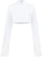 Y / Project Extended Sleeve Cropped Shirt, Women's, Size: 36, White, Cotton