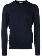 Brunello Cucinelli Crew Neck Pullover, Men's, Size: 50, Blue, Cashmere/wool