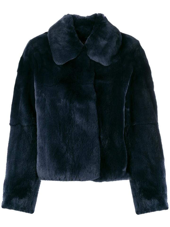 Yves Salomon Short Fur Jacket - Blue