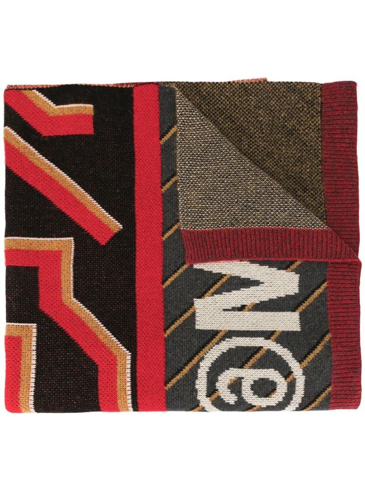 Mm6 Maison Margiela Intarsia Logo Scarf - Multicolour