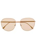 Fendi Eyewear Aviator Frame Sunglasses - Neutrals