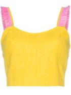 Staud Yellow Coco Linen Crop Top - Yellow & Orange