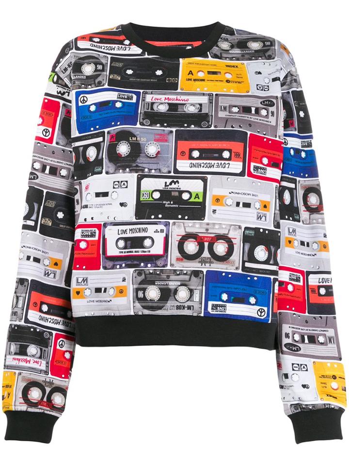 Love Moschino Tape Print Jumper - Black