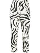 Pleats Please Issey Miyake Zebra-pattern Pleated Trousers - White