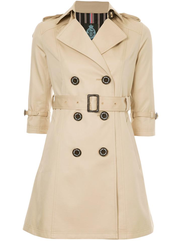 Guild Prime Cropped Sleeve Trench Coat - Brown