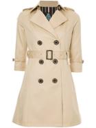Guild Prime Cropped Sleeve Trench Coat - Brown