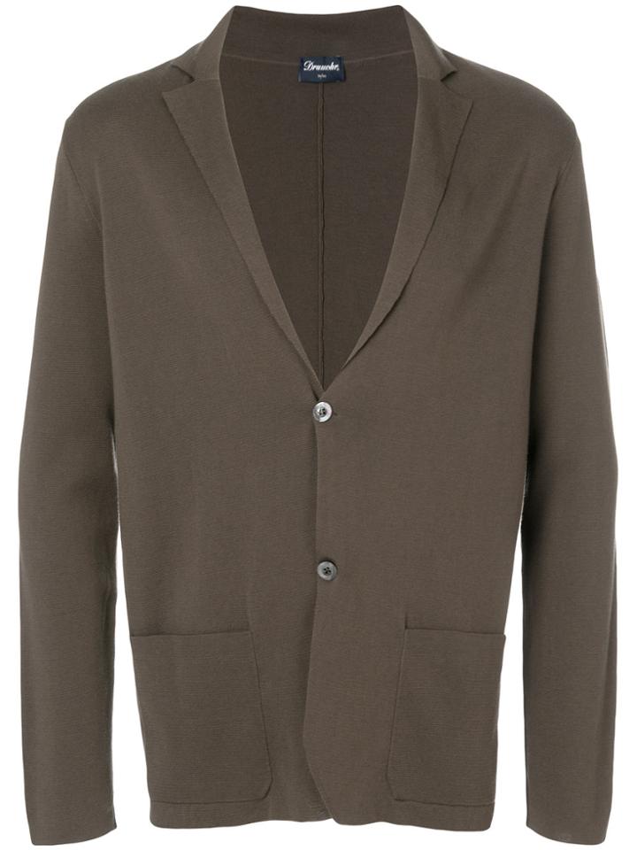 Drumohr Knitted Blazer Cardigan - Brown