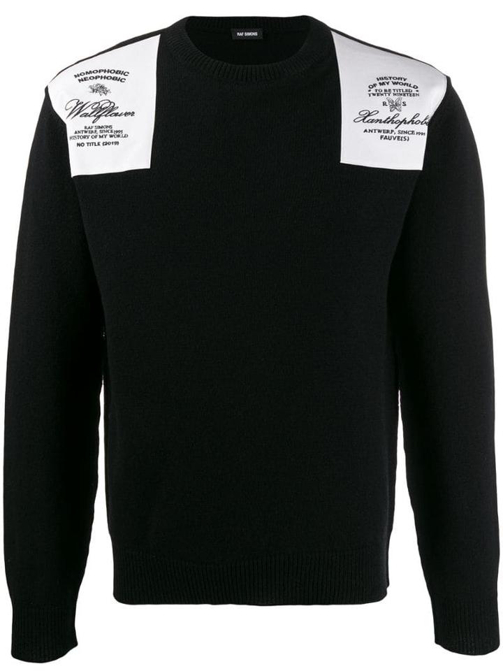 Raf Simons Logo Patch Sweater - Black