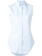 Thom Browne Button Down Sleeveless Shirt - Blue