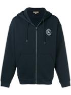 Burberry Logo Zipped Hoodie - Blue