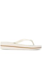 Michael Kors Collection Bedford Stripe Flip Flops - White
