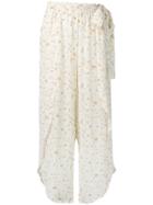 Tara Matthews Seashell Print Ruffled Trousers - Neutrals