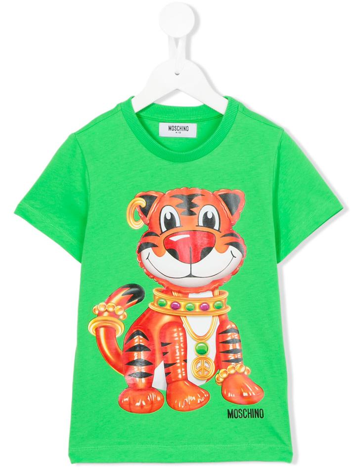 Moschino Kids Tiger Print T-shirt, Boy's, Size: 12 Yrs, Green