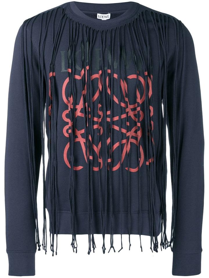 Loewe Fringed Logo Sweatshirt - Blue