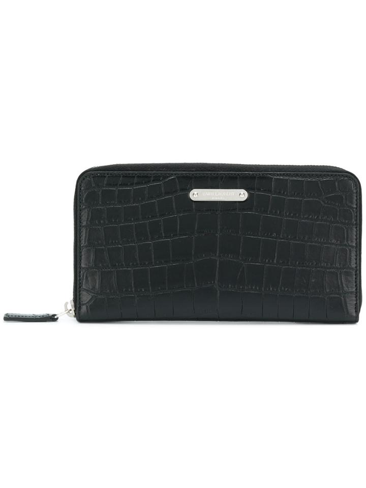 Saint Laurent Id Zip-around Wallet - Black
