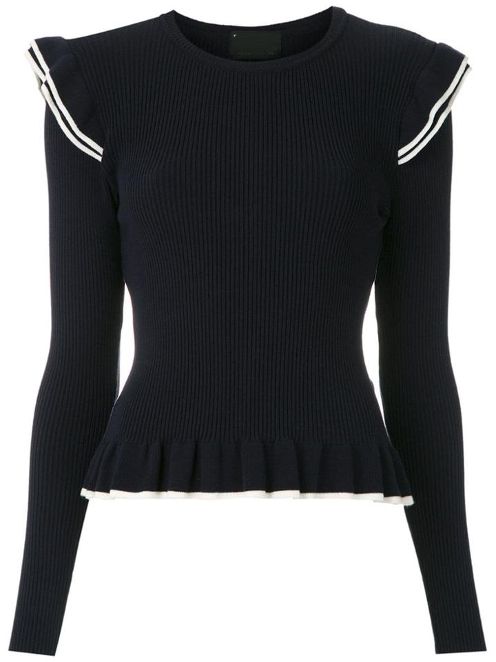 Andrea Bogosian Long Sleeved Knit Blouse - Blue