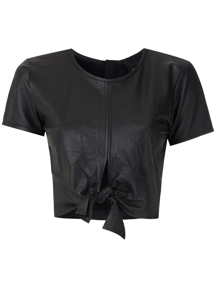 Andrea Bogosian Tied Leather Blouse - Black