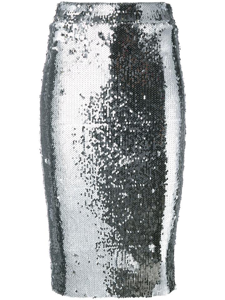 Essentiel Antwerp - Nompany Sequinned Skirt - Women - Polyester/spandex/elastane - 36, Grey, Polyester/spandex/elastane