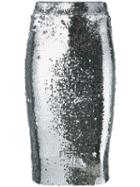 Essentiel Antwerp - Nompany Sequinned Skirt - Women - Polyester/spandex/elastane - 36, Grey, Polyester/spandex/elastane